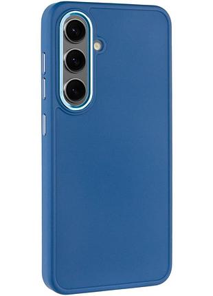 Чехол tpu bonbon metal style для samsung galaxy s24 / samsung galaxy s25 (самсунг галакси s24/ самсунг галакси s25 ) синий / denim