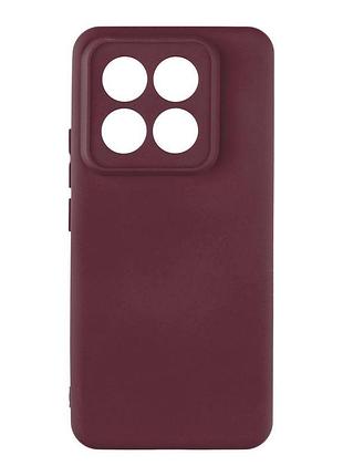 Чехол с рамкой камеры silicone cover a xiaomi 14 pro maroon