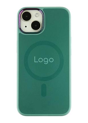 Чехол tpu foggy with magsafe для iphone 14 green