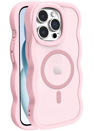 Чохол tpu+pc undine with magsafe для apple iphone 15 pro (6.1") pink