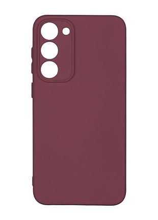 Чехол silicone cover с рамкой камеры (a) для samsung galaxy s23 plus maroon