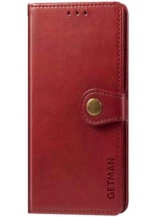 Шкіряний чохол-книжка getman gallant (pu) для xiaomi redmi 9a червоний