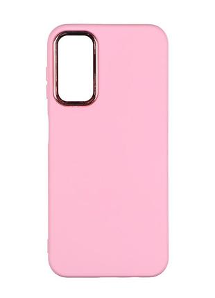 Чехол silicone cover metal рамка (aa) для samsung galaxy a14 4g/5g light pink