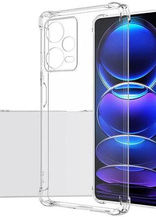 Tpu чохол getman ease logo посилені кути full camera для xiaomi redmi note 12 pro+ 5g безбарвний (прозорий)