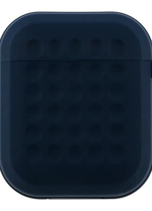 Футляр silicone fashion case с карабином для airpods 1/airpods 2 navy blue