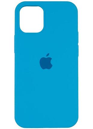 Чехол silicone case full protective (aa) для apple iphone 12 pro / 12 (6.1") голубой / blue