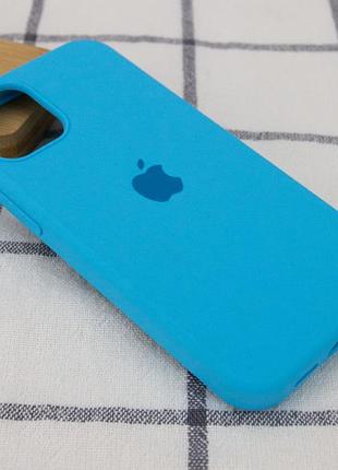 Чехол silicone case full protective (aa) для apple iphone 12 pro / 12 (6.1") голубой / blue 2