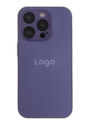 Чохол-накладка скляний матовий із захистом камери matte ag-glass для iphone 15 pro deep purple