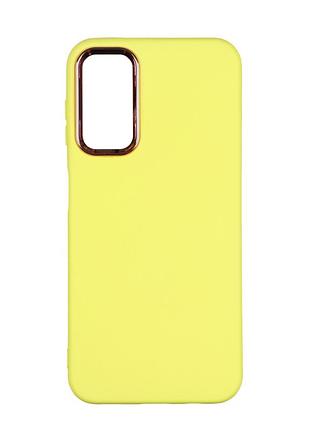 Чехол silicone cover metal рамка (aa) для samsung galaxy a14 4g/5g yellow