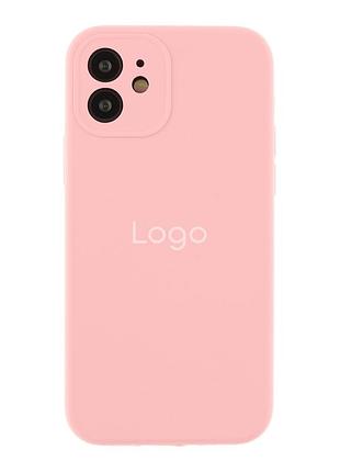 Чехол silicone case full с защитой камеры для iphone 12 light pink