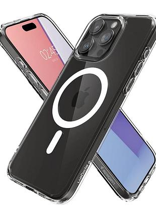 Прозорий чохол накладка spigen ultra hybrid magsafe для apple iphone 15 pro