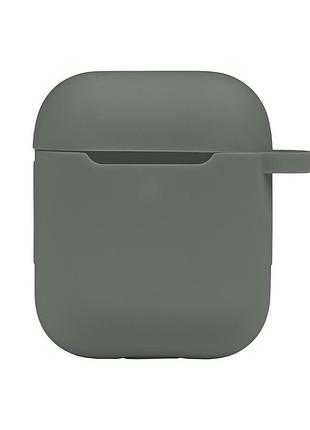 Чехол silicone case с карабином для airpods 1 / airpods 2 pine green