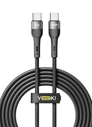 Кабель для заряджання та обміну даними usb yoki yk-ex11 extra series type-c to type-c 60 w 3 a / 20 v 2 m black