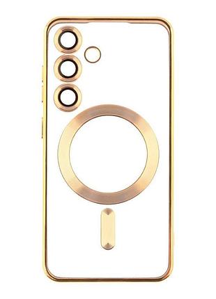 Чехол tpu metallic full camera magsafe samsung galaxy s24 plus gold