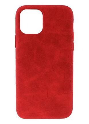 Чохол leather croc case для apple iphone 11 pro red