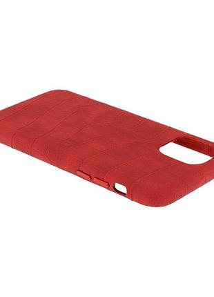 Чехол leather croc case для apple iphone 11 pro red 2