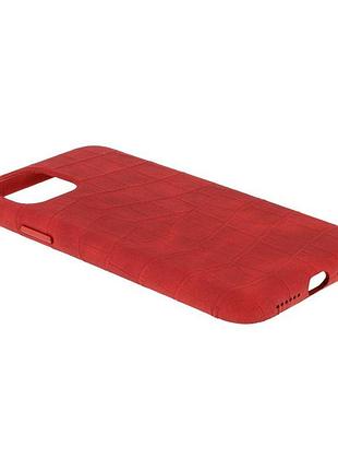 Чехол leather croc case для apple iphone 11 pro red 3