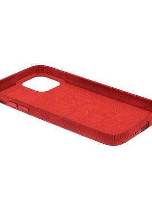Чехол leather croc case для apple iphone 11 pro red 4