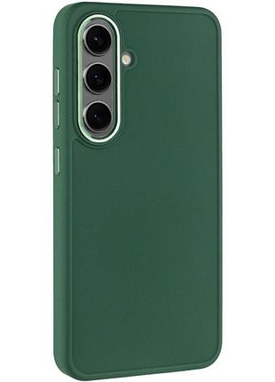 Чехол tpu bonbon metal style для samsung galaxy s24 / samsung galaxy s25 (самсунг галакси s24/ самсунг галакси s25 ) зеленый /