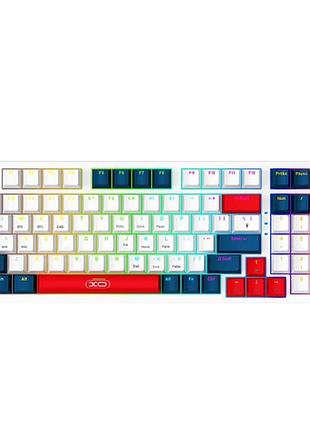 Игровая беспроводная клавиатура xo kb-08 трехрежимная 96-клавишная rgb led 2 типа беспроводного соединения: по bluetooth (модуль