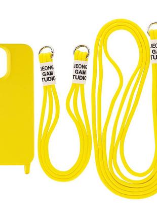 Силиконовый чехол tpu two straps california для apple айфон 13 pro с двумя ремешками yellow