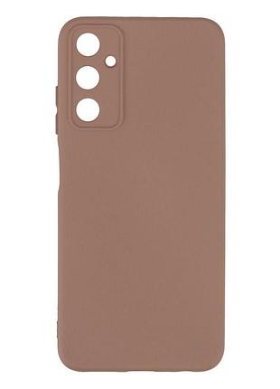 Чехол с рамкой камеры silicone cover a samsung galaxy a05s pink sand