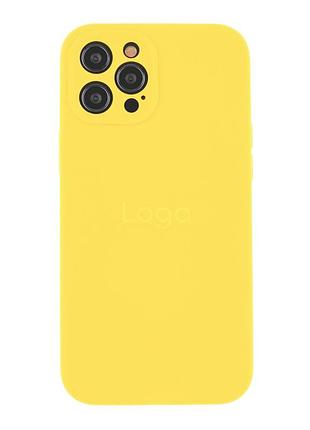 Чохол silicone case full із захистом камери для iphone 12 pro max mellow yellow