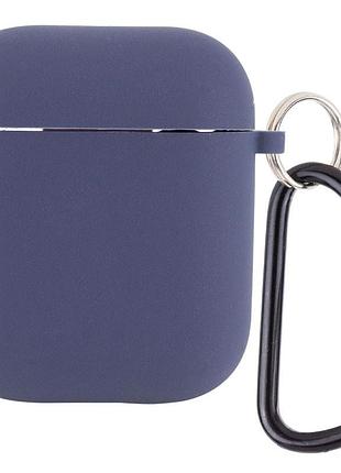 Футляр silicone до навушників (карабін в комплекті) airpods 1/ airpods 2 midnight blue