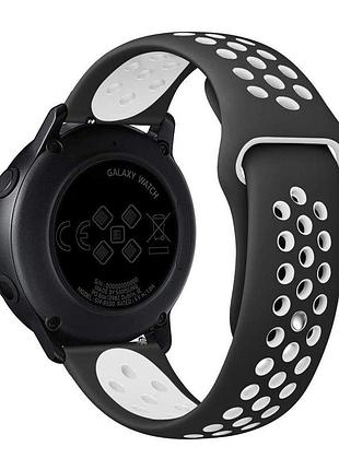 Ремешок universal silicone n sport samsung/amazfit/huawei 20 mm black white (35718_3577903)