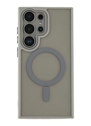 Чехол-накладка magnetic matte camera lens with magsafe samsung galaxy s24+ 5g grey (35222_3345409)