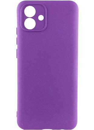 Чехол tpu getman liquid silk full camera для samsung galaxy a05 фиолетовый / purple