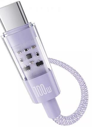 Дата кабель baseus gem fast charging type-c to type-c 100w (1m) (p10373000111) nebula purple 3