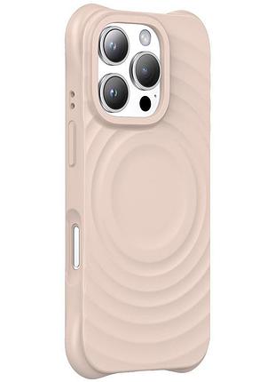 Чехол-накладка tpu orbit объемный 3d дизайн с magsafe для apple iphone 16 pro max pink