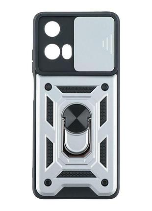 Чехол накладка с кольцом armor guard shield motorola e14 silver (36360_3607595)