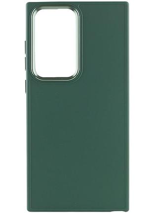 Чехол tpu bonbon metal style для samsung galaxy s24 ultra (самсунг галакси s24 ультра ) зеленый / army green