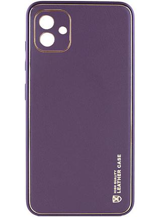 Шкіряний чохол xshield для samsung galaxy a05 фіолетовий / dark purple