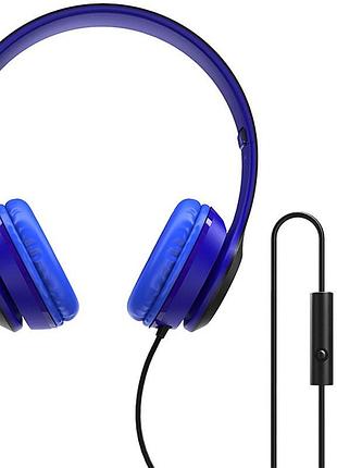 Накладные наушники borofone bo5 (3.5mm/1.2m) синий