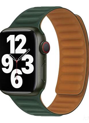 Магнітний ремінець silicone magnetic soft touch для годинника apple watch 49/watch 45/watch 44/watch 42mm sequoia green