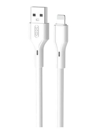 Кабель usb xo nb230 rock series сила тока 2.4a usb to lightning 1m белый