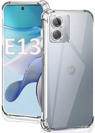 Tpu чохол getman ease logo посилені кути full camera для motorola moto e13 безбарвний (прозорий)
