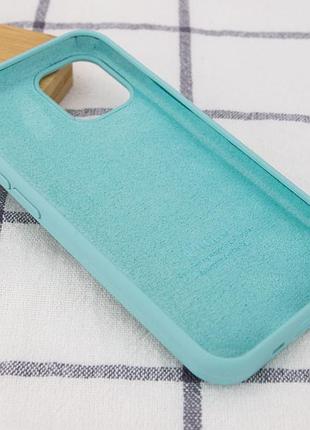 Чехол silicone case full protective (aa) для apple iphone 12 pro max (6.7") бирюзовый / marine green 3