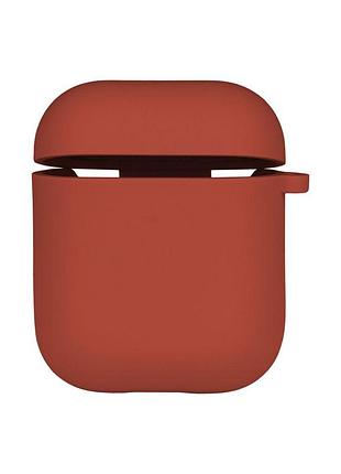 Чехол с микрофиброю silicone case airpods 1 / airpods 2 red