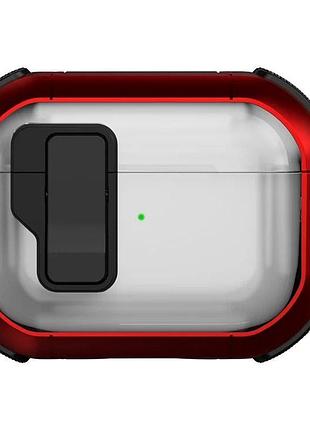 Протиударний захисний чохол locking button кейс для навушників airpods 2 / airpods pro red