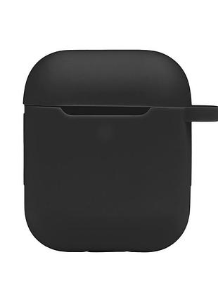 Чехол silicone case с карабином для airpods 1 / airpods 2 black
