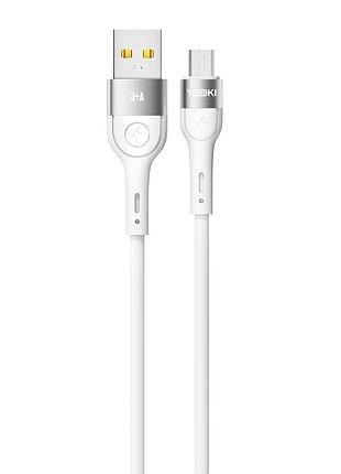 Кабель для заряджання та обміну даними usb yoki yk-ex11 extra series usb/microusb 60w (3a/20v)0.25m white
