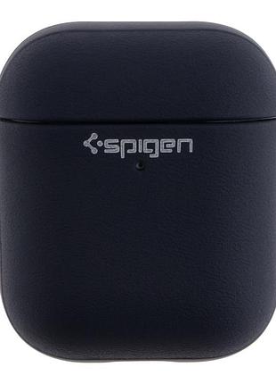 Футляр spigen leather armor с нейлоновым шнурком для airpods 1/airpods 2 blue