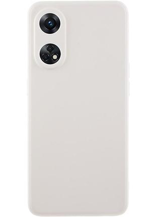 Ультратонка силіконова матова накладка candy full camera для oppo reno 8 t 4g white