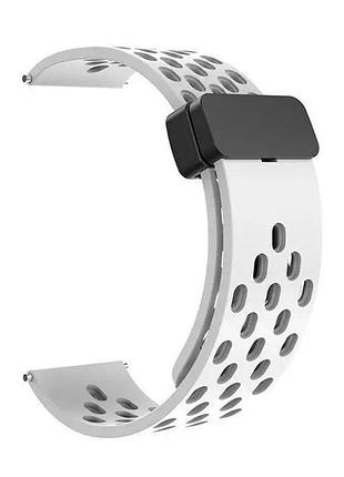Универсальный ремешок с магнитной застёжкой universal 20 mm silicone samsung/amazfit/huawei white