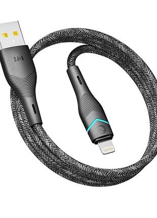 Кабель для заряджання usb ridea rc-rl15 rgb light usb-lightning 12 w 1.2 м чорний