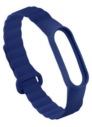 Силиконовый ремешок silicone link xiaomi mi band 3/mi band4/mi band 5 /mi band 6/ mi band 7 dark blue